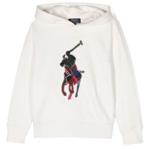 Ralph Lauren Kids Polo Pony cotton-blend hoodie - White sz 10-12